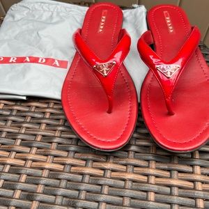 Prada Red Log sandals size 39